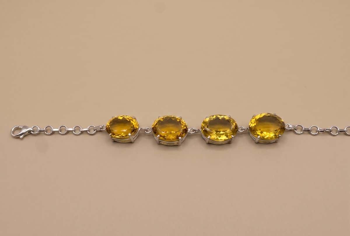 Honey Quartz Bracelet in 92.5 sterling silver by Surya Jewellers Jaipur