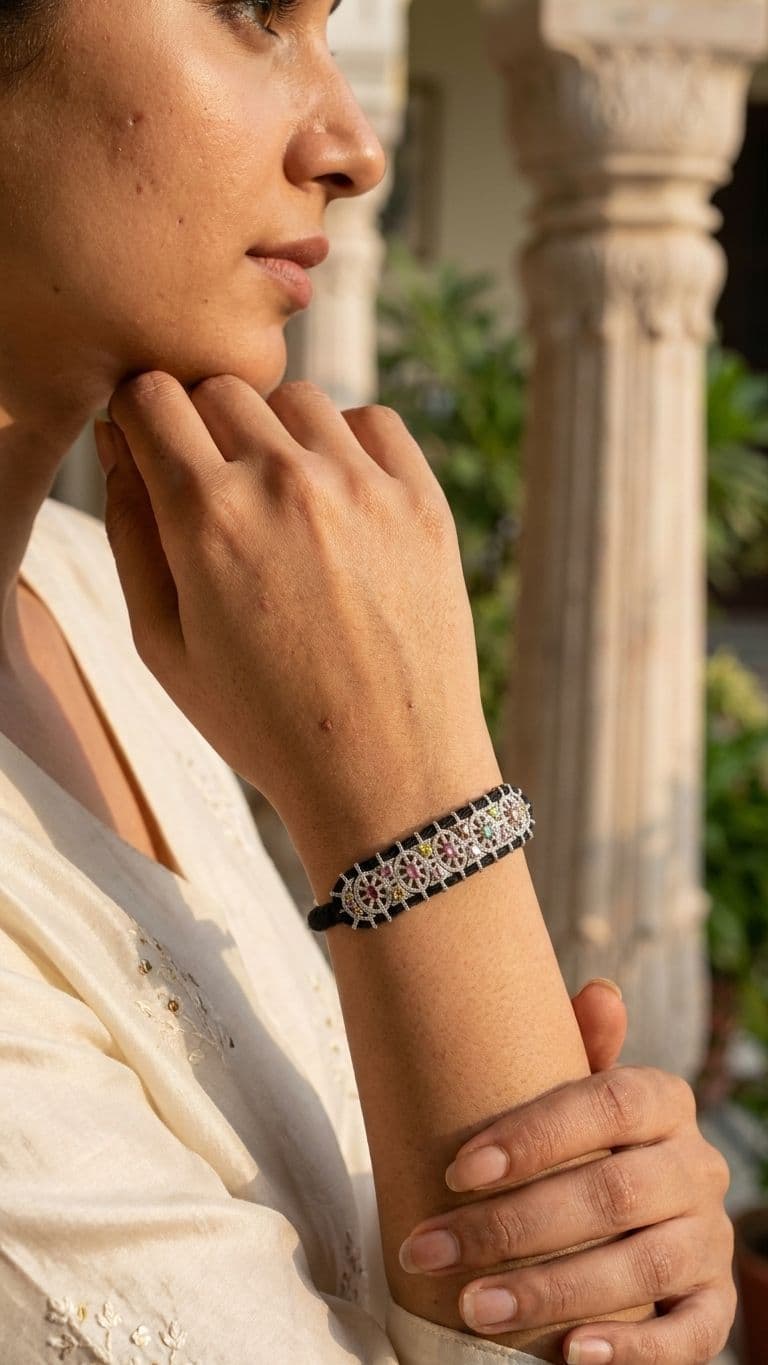 Tourmaline Bracelet in 92.5 sterling silver by Surya Jewellers Jaipur