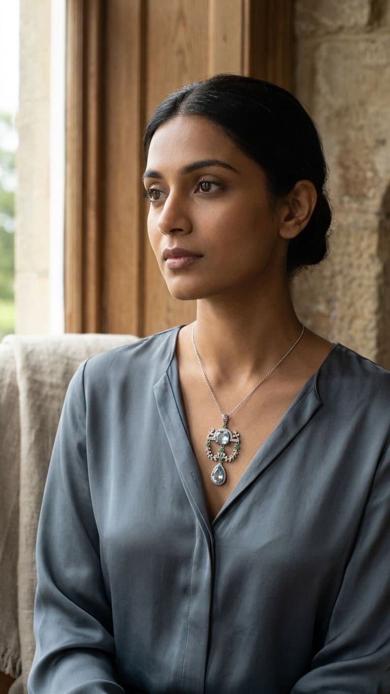 Aquamarine Emerald Pendant in 92.5 sterling silver by Surya Jewellers Jaipur