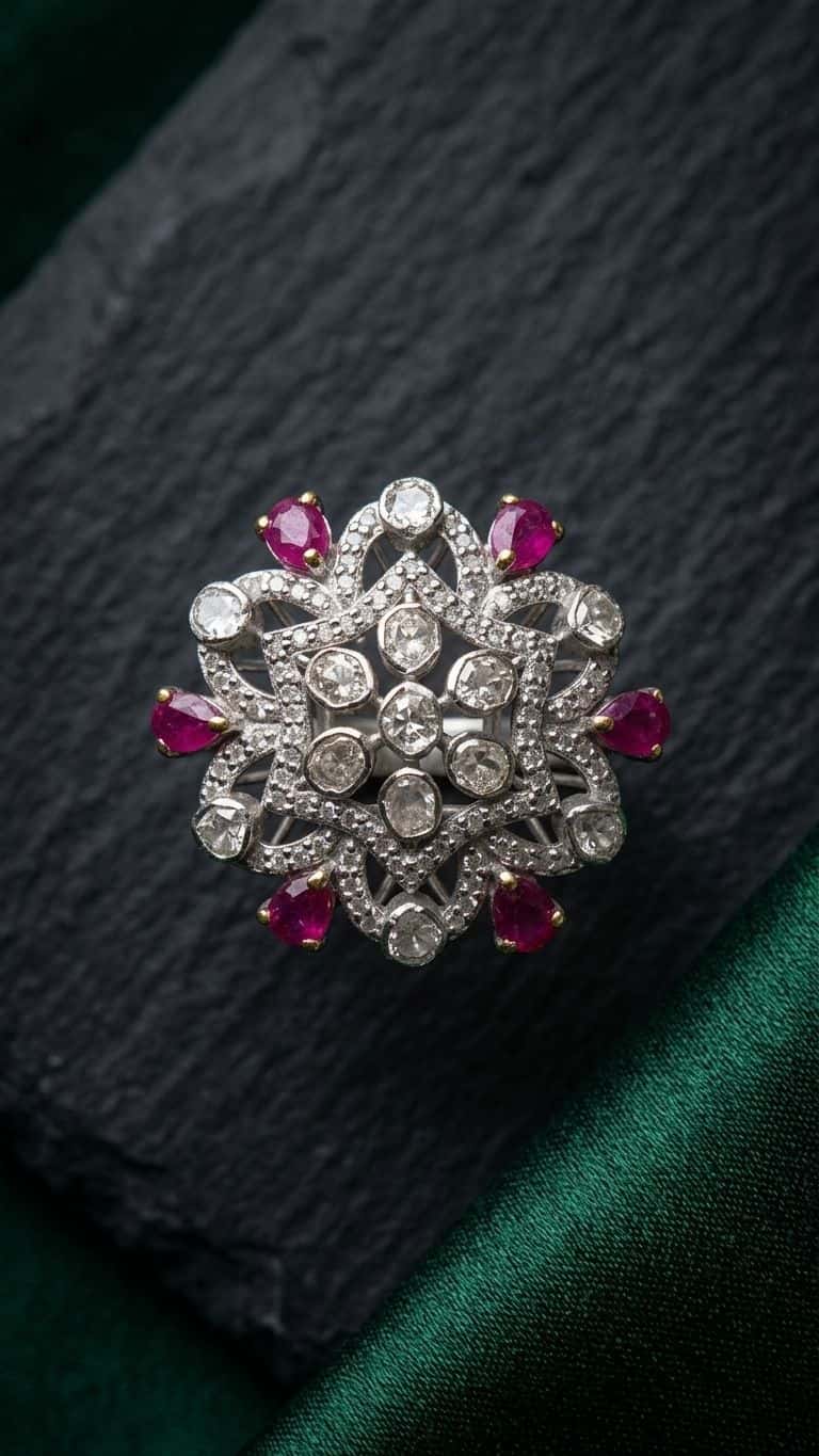 Ruby Ring in 92.5 sterling silver by Surya Jewellers Jaipur