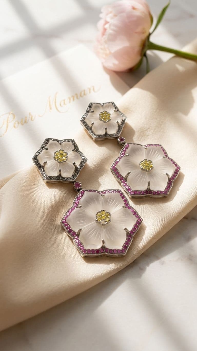 Cristal Crystal Ruby Earrings — 92.5 Sterling Silver