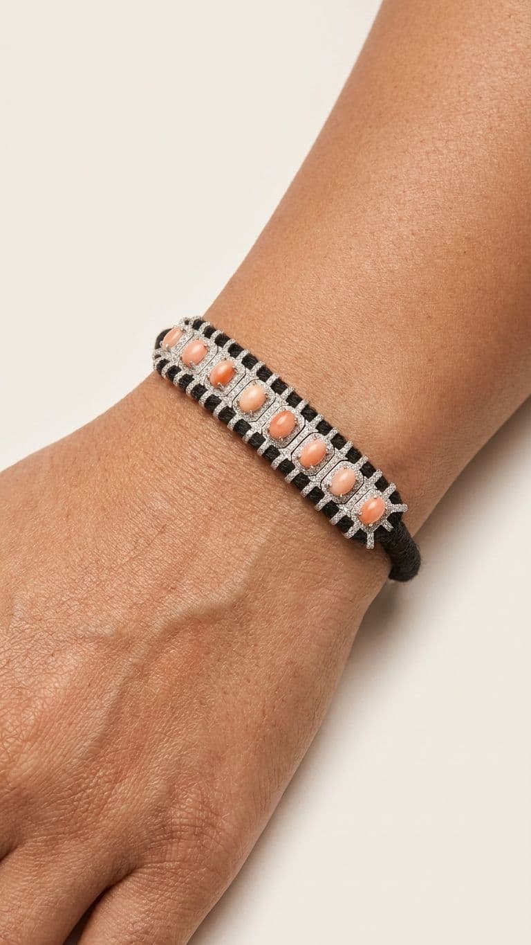 Coral Bracelet in 92.5 sterling silver by Surya Jewellers Jaipur