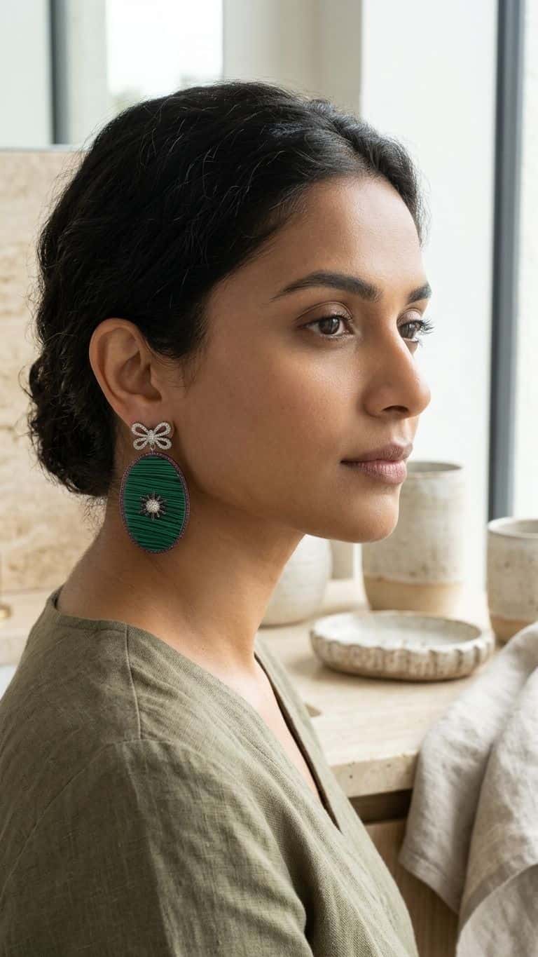Ruby S Malachite Earrings in 92.5 sterling silver by Surya Jewellers Jaipur