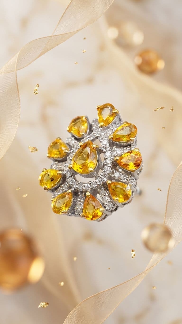 Yellow shaphire Yellow sapphire Stud — 92.5 Sterling Silver