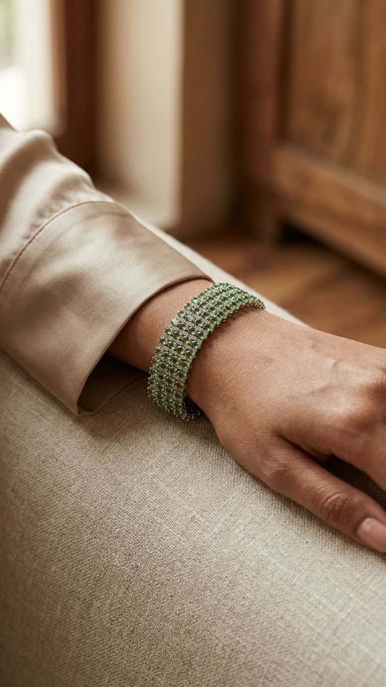 Tsavorite Bracelet in 92.5 sterling silver by Surya Jewellers Jaipur