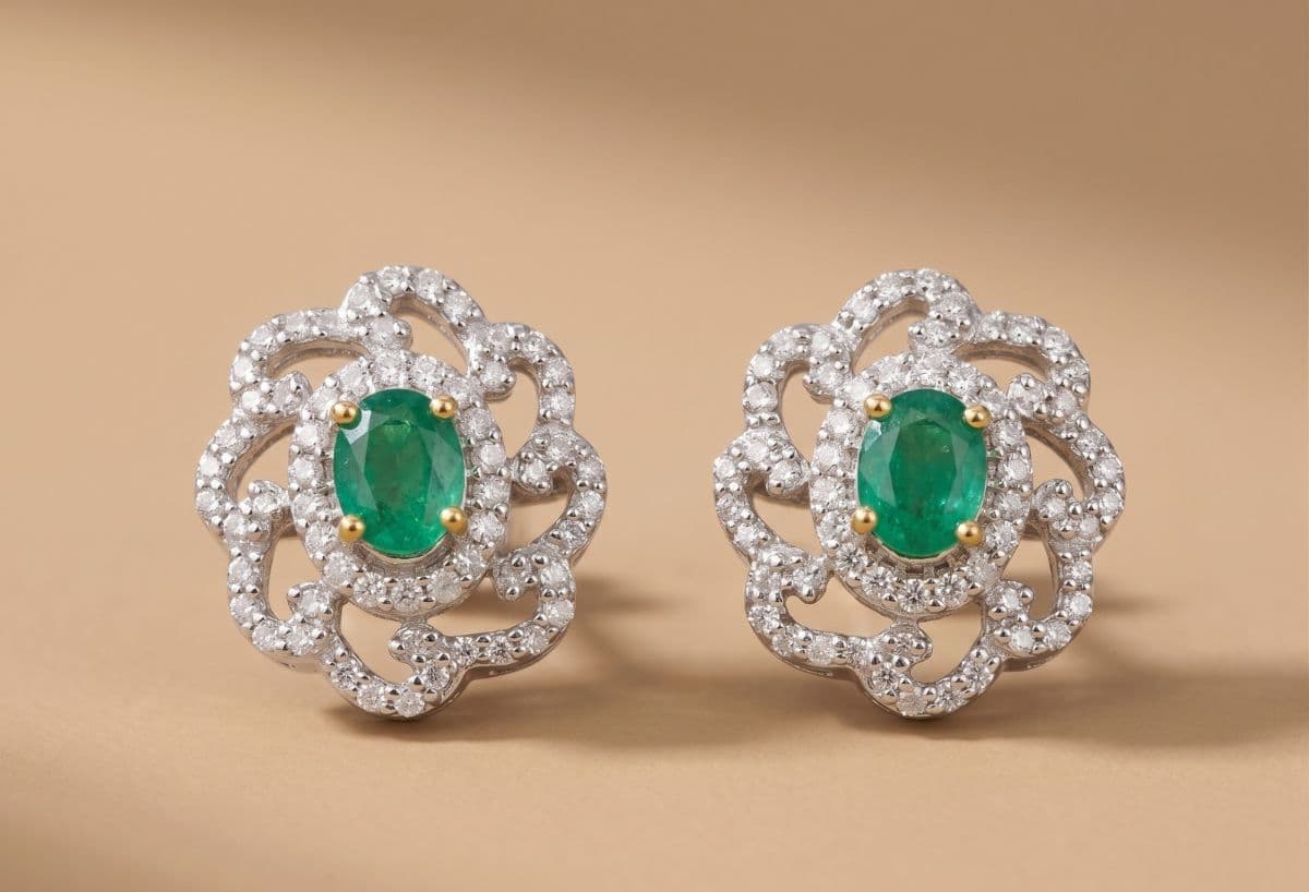 Emerald Emerald Stud — 92.5 Sterling Silver